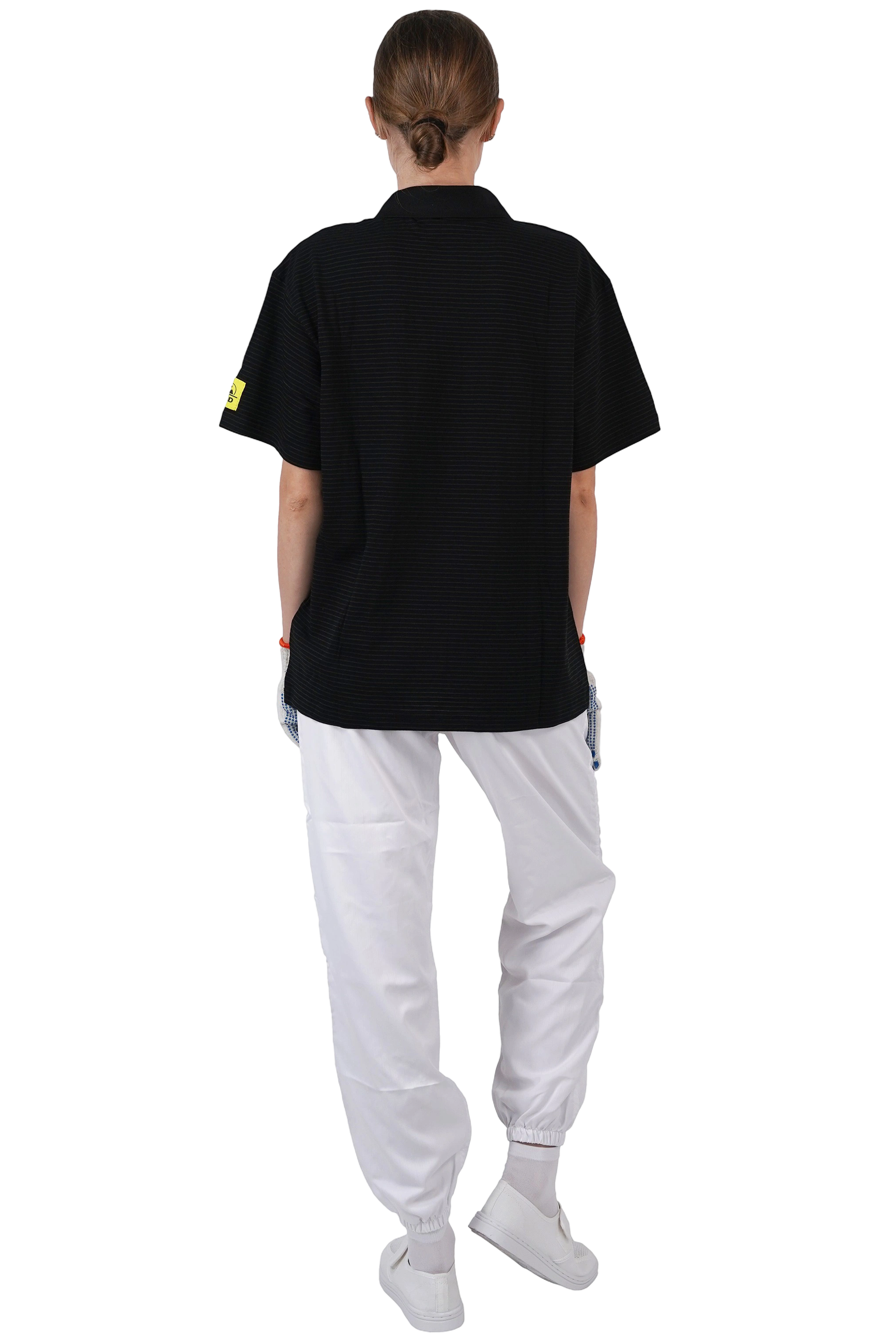 クリーン作業場用ESD Tシャツ、帯電防止半袖