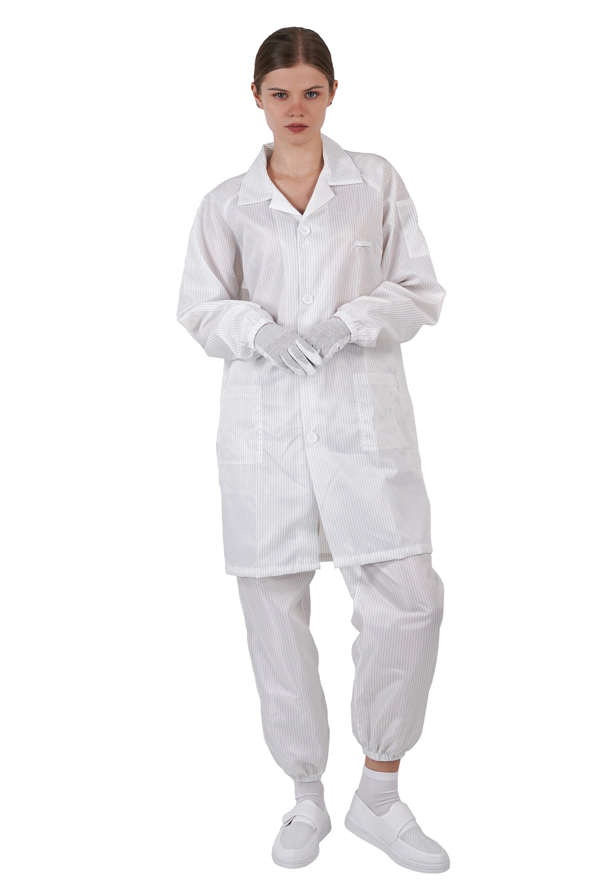 ESD帯電防止ラペルコート／クリーンルーム用白衣