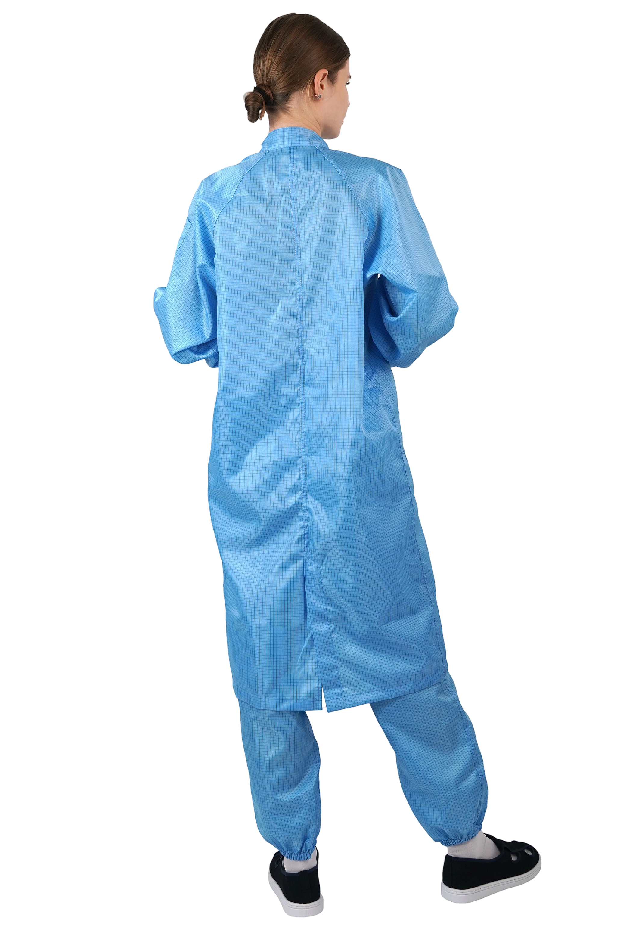 帯電防止スタンドカラータイプのクリーンルームコート